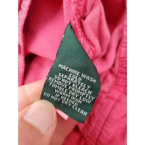 LRL Lauren Jeans Co. Ralph Lauren Red Cotton Flat Front Shorts Women's Size 14 - Picture 4 of 7